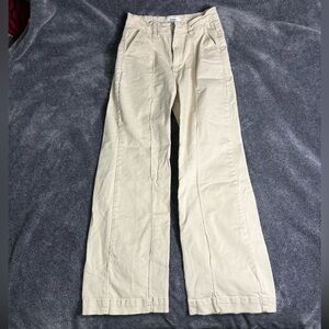 Cotton On, size 6, cream colored, high rise (kind of long but I’m 5’3)